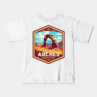 Arches National Park Vintage WPA Style National Parks Art Kids T-Shirt